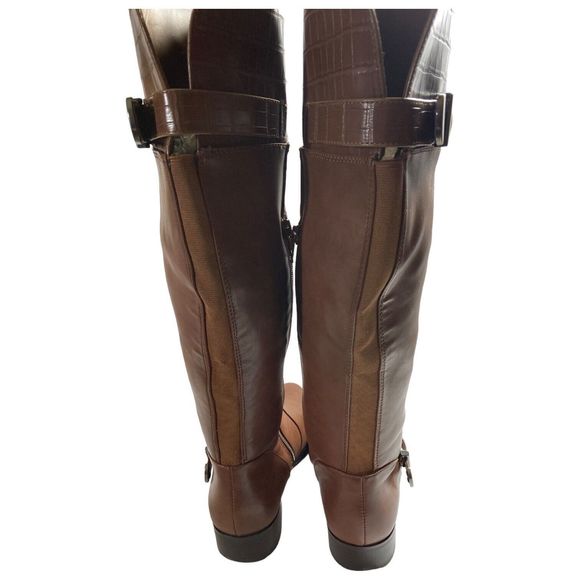 NEW DIRECTIONS Halden Brown Faux Leather Knee High Boots Womens 7.5M. - Picture 5 of 10
